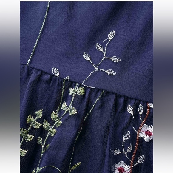 BloomChic Plus Size XL U Neck Floral Embroidered Mesh Cami Dress us14-16 - Picture 4 of 7